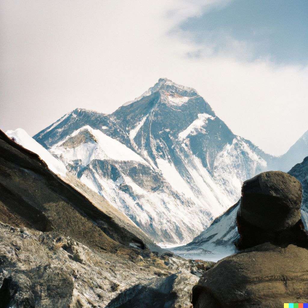 someone gazing at Mount Everest, photograph taken on Kodak Portra 160 film